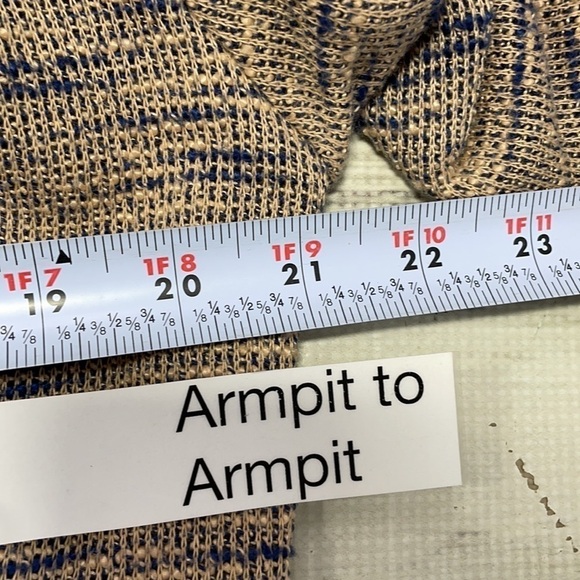 Jack BB Dakota Sweater Knit Brown Blue Pockets Roll Tab Sleeve Medium - Picture 10 of 11